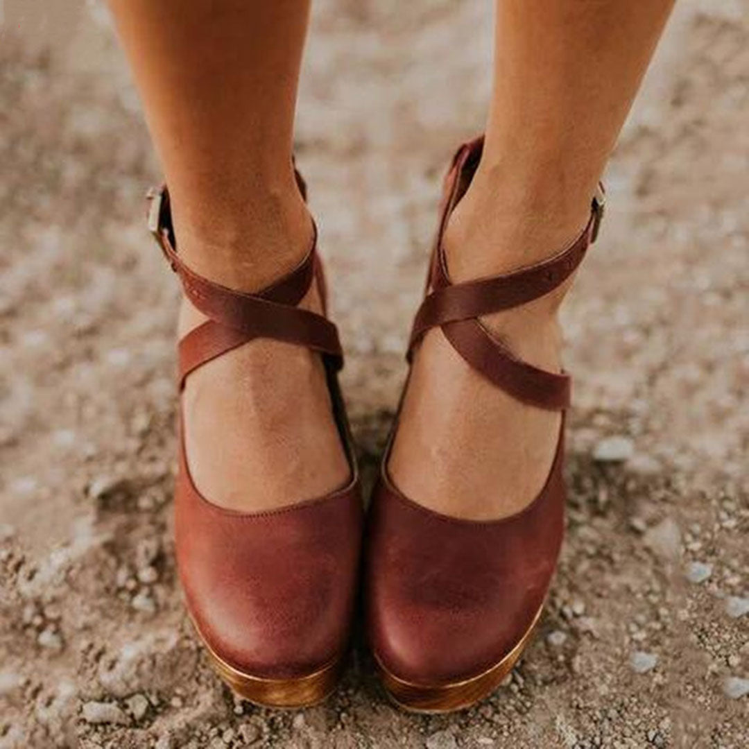 Teresa | Platform Wedge Heels with Ankle Strap for Women