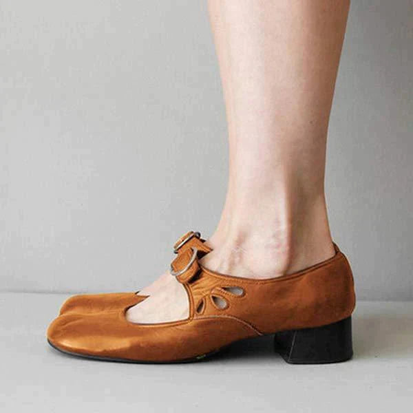 Elvina | Mary Jane Leather Flats for Women