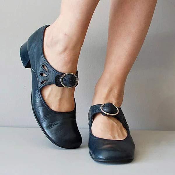 Elvina | Mary Jane Leather Flats for Women