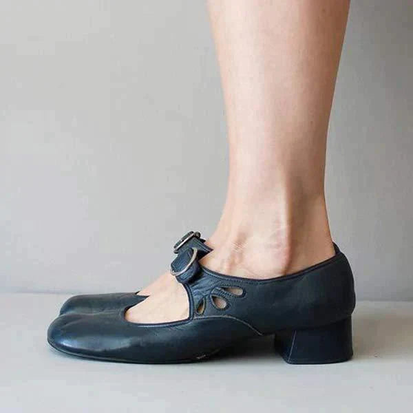 Elvina | Mary Jane Leather Flats for Women