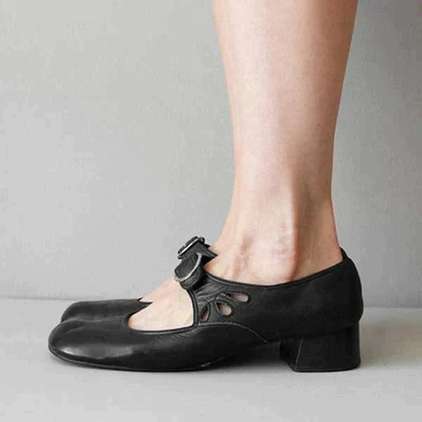 Elvina | Mary Jane Leather Flats for Women