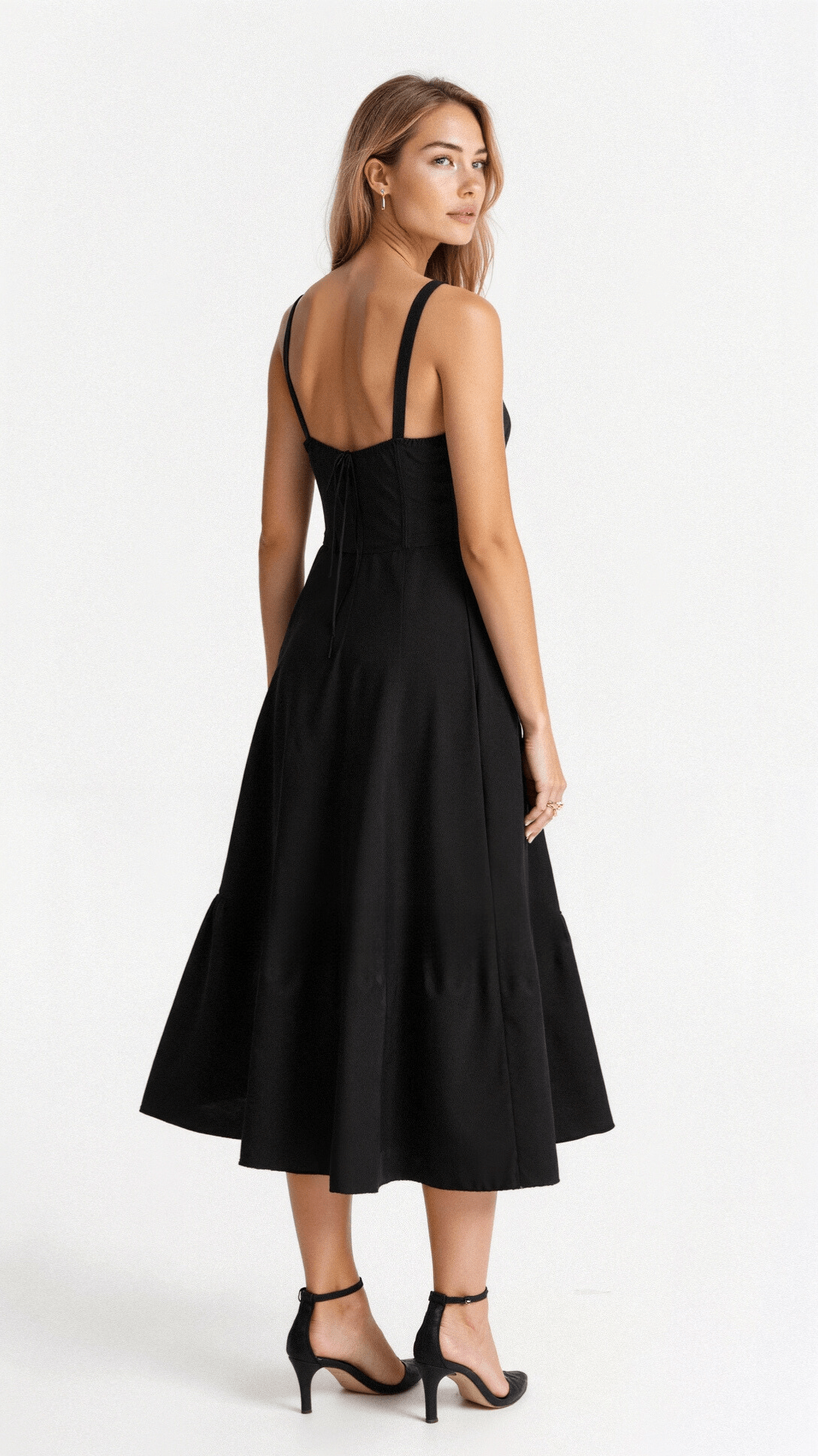 Thea | Floral Midi Dress with Sweetheart Neckline for Women