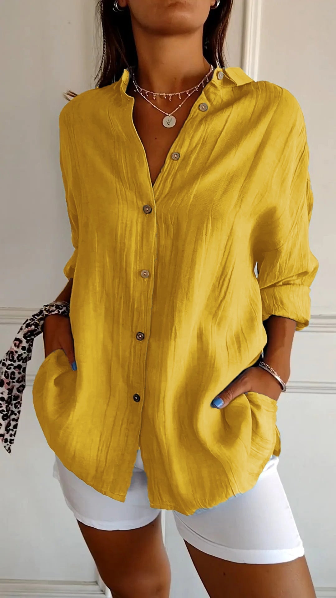 Oversized Button-Down Shirt for Women