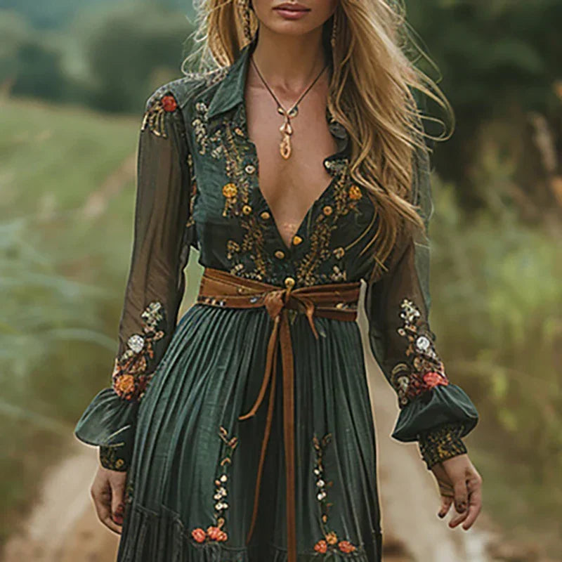 Minka | Floral V-Neck Maxi Dress for Women