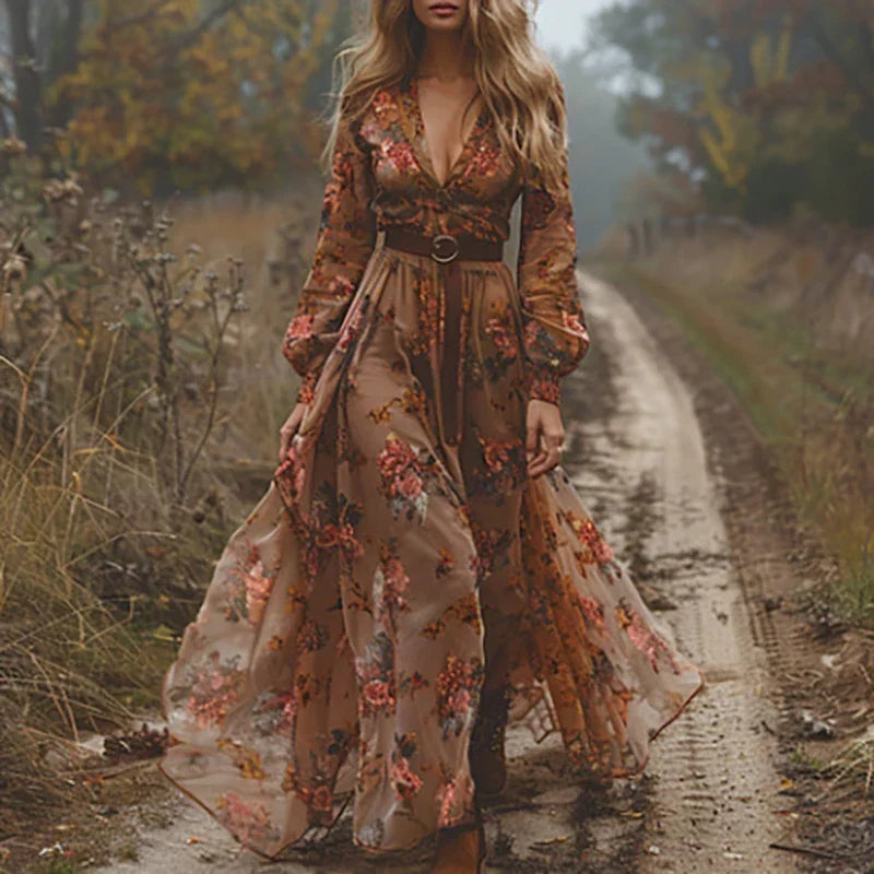 Minka | Floral V-Neck Maxi Dress for Women