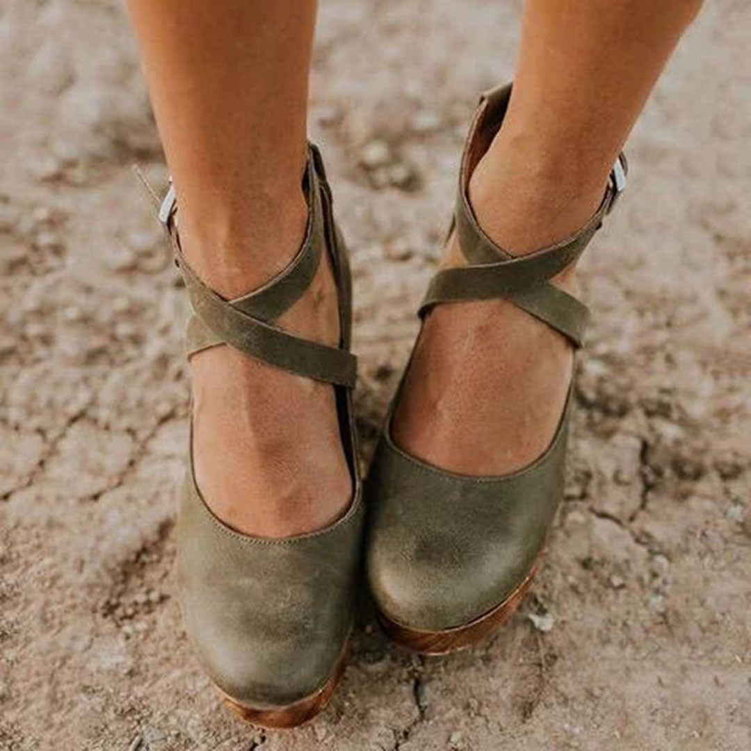 Teresa | Platform Wedge Heels with Ankle Strap for Women