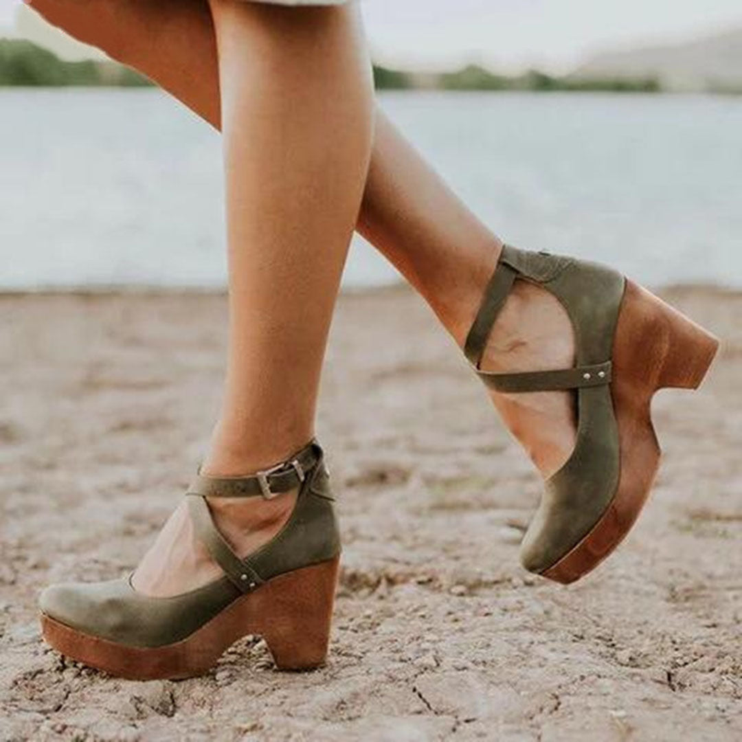 Teresa | Platform Wedge Heels with Ankle Strap for Women