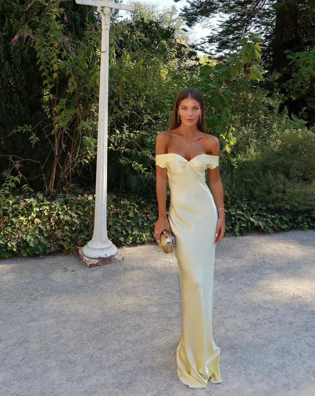 Voletta | Wedding Guest Off-Shoulder Maxi Dress for Women