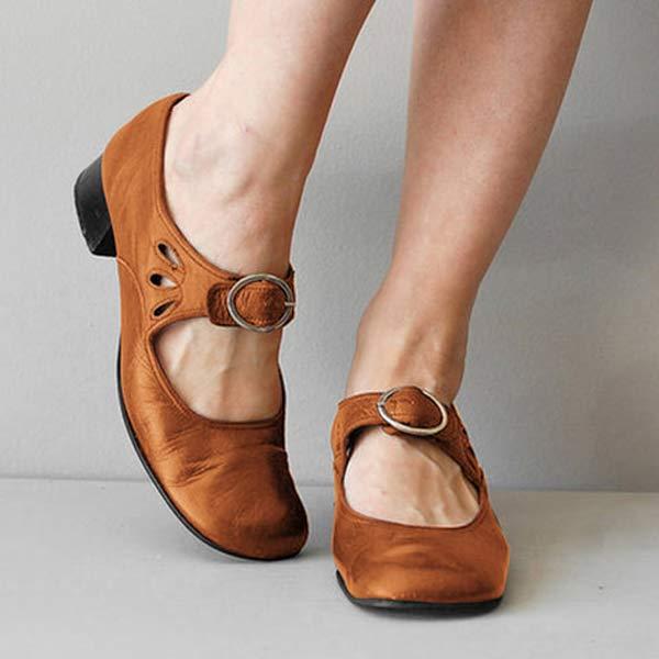 Elvina | Mary Jane Leather Flats for Women