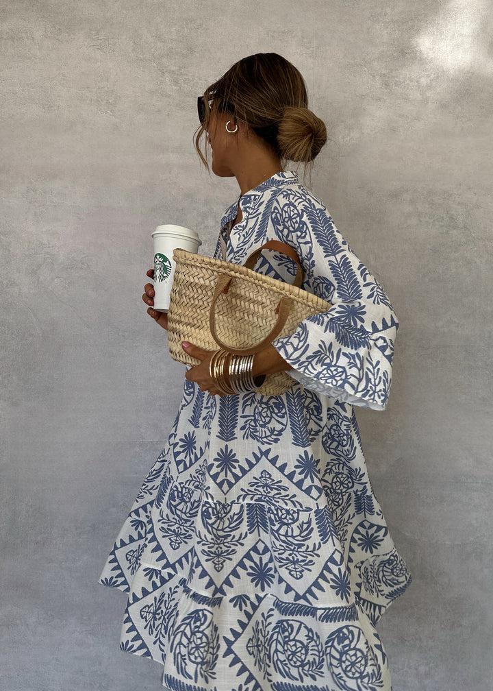 Bethany | Boho Patterned Long Sleeve Mini Dress