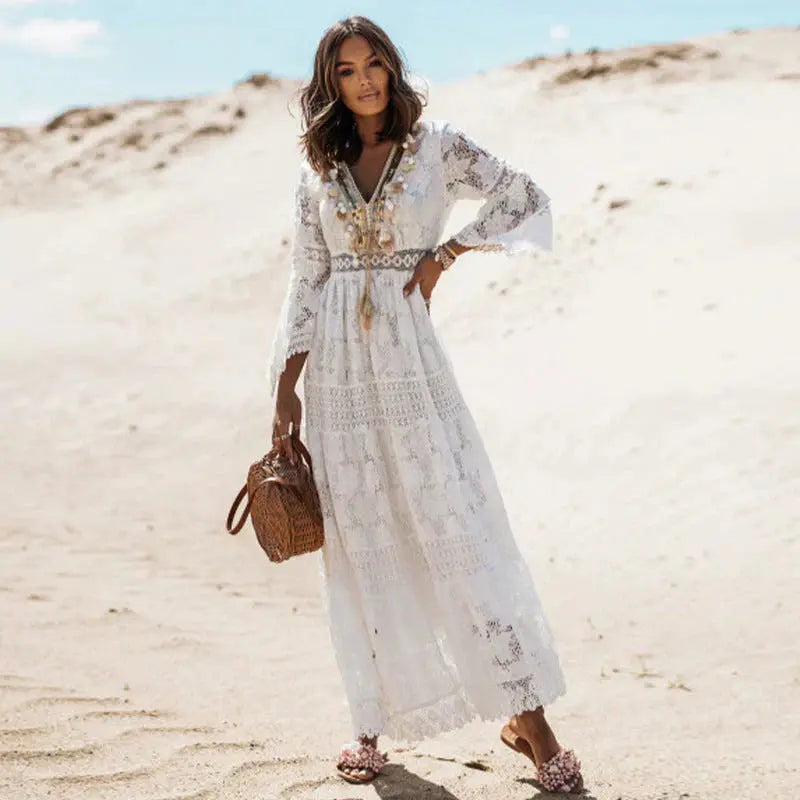 Skye | Long-Sleeve Boho Maxi Dress