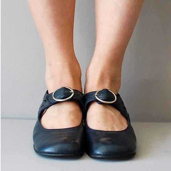 Elvina | Mary Jane Leather Flats for Women