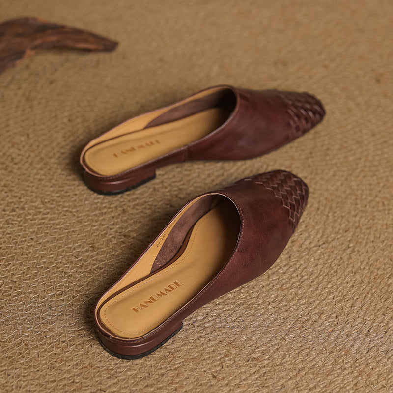 Georgia | Woven Leather Mules for Women