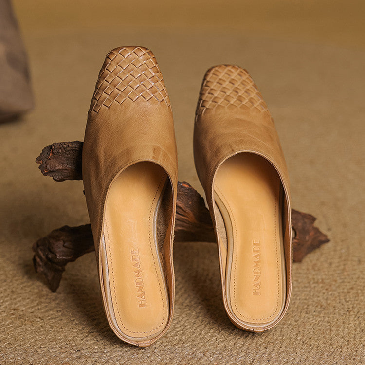 Georgia | Woven Leather Mules for Women