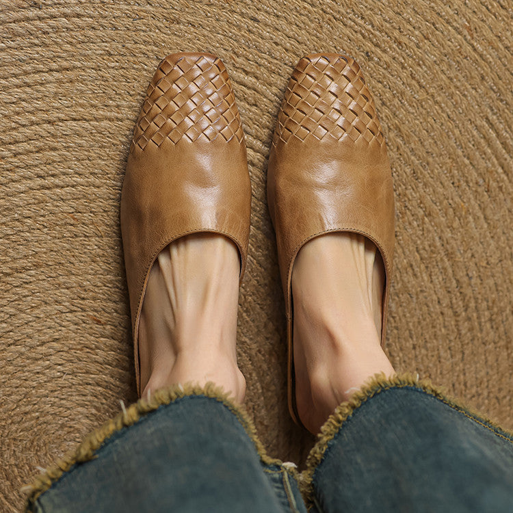 Georgia | Woven Leather Mules for Women