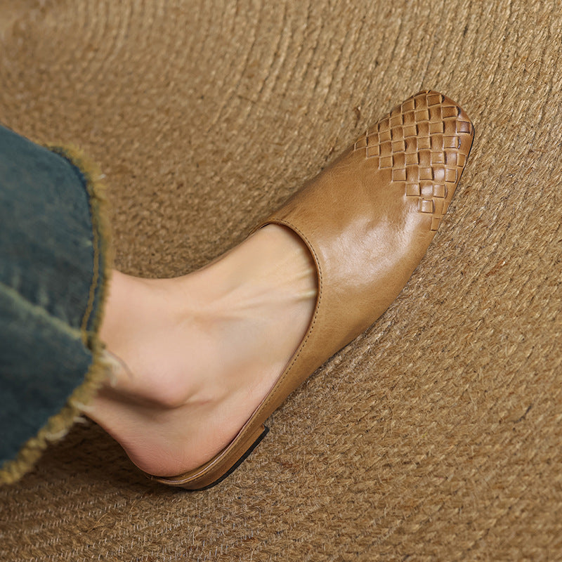 Georgia | Woven Leather Mules for Women