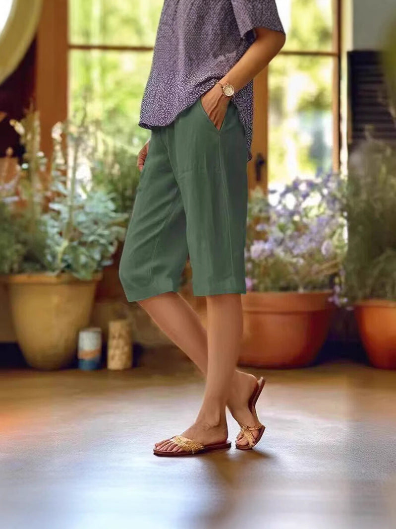Selena | Straight Leg Knee-Length Shorts for Women