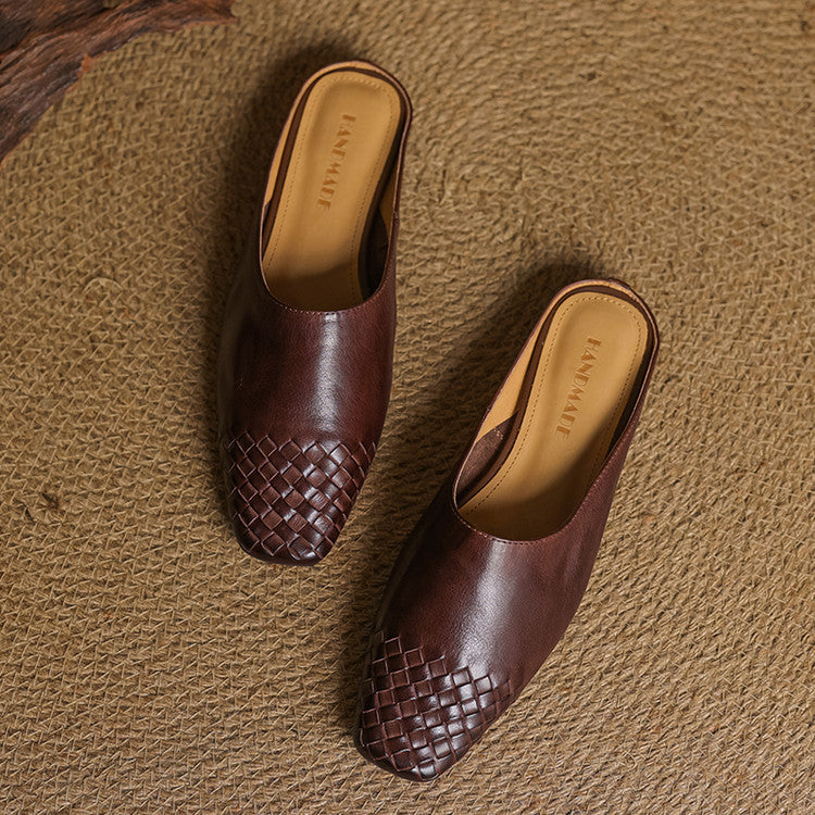 Georgia | Woven Leather Mules for Women