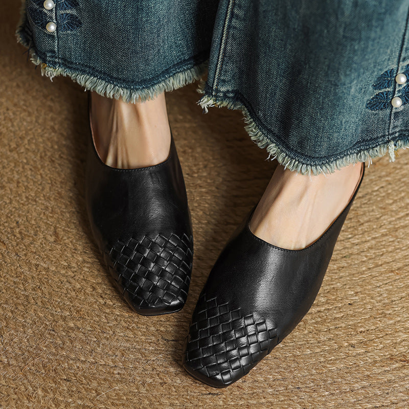 Georgia | Woven Leather Mules for Women