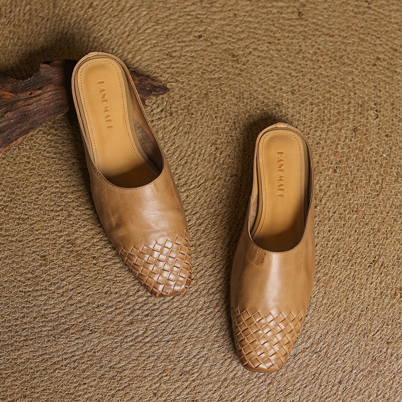 Georgia | Woven Leather Mules for Women