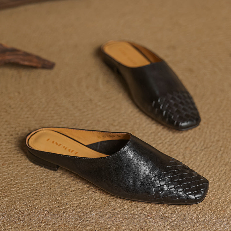 Georgia | Woven Leather Mules for Women