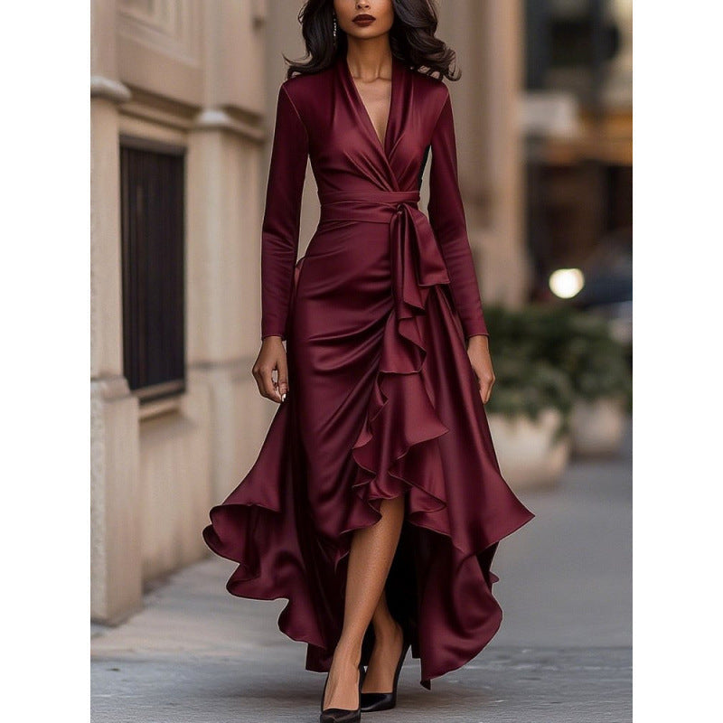 Constance | Wrap V-Neck Long Sleeve Maxi Dress for Women