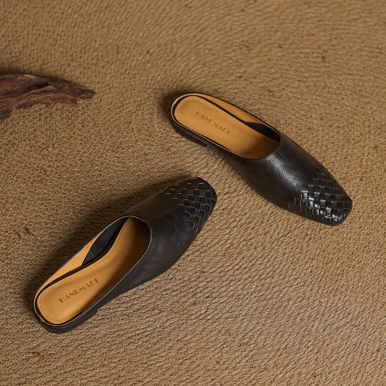 Georgia | Woven Leather Mules for Women