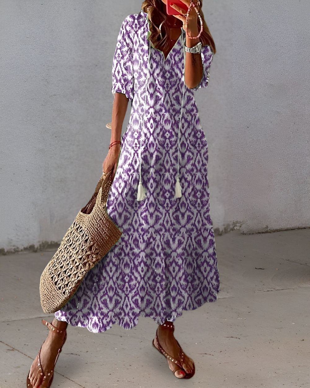 Lea | Ikat Print Maxi Dress for Women