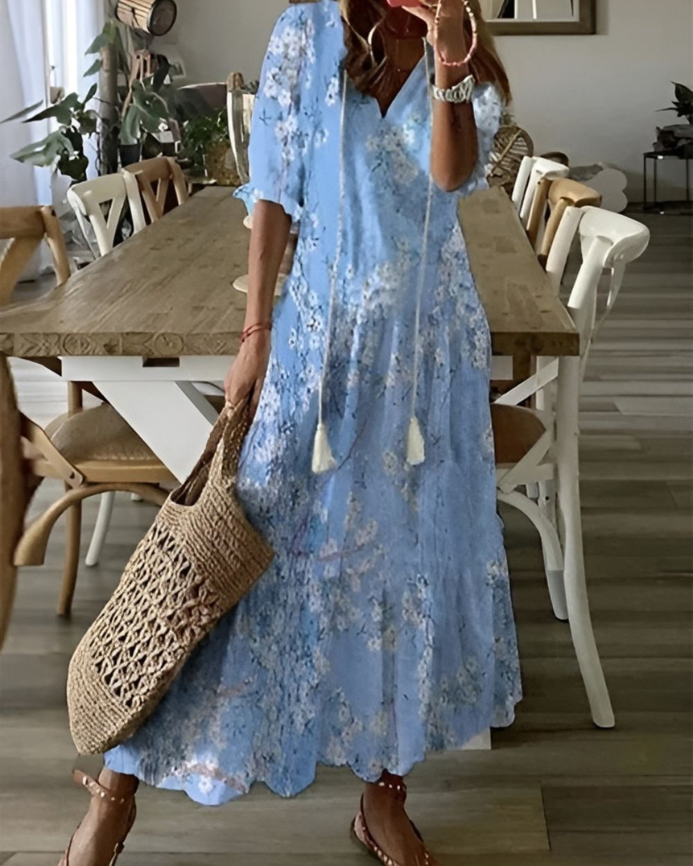 Lea | Ikat Print Maxi Dress for Women