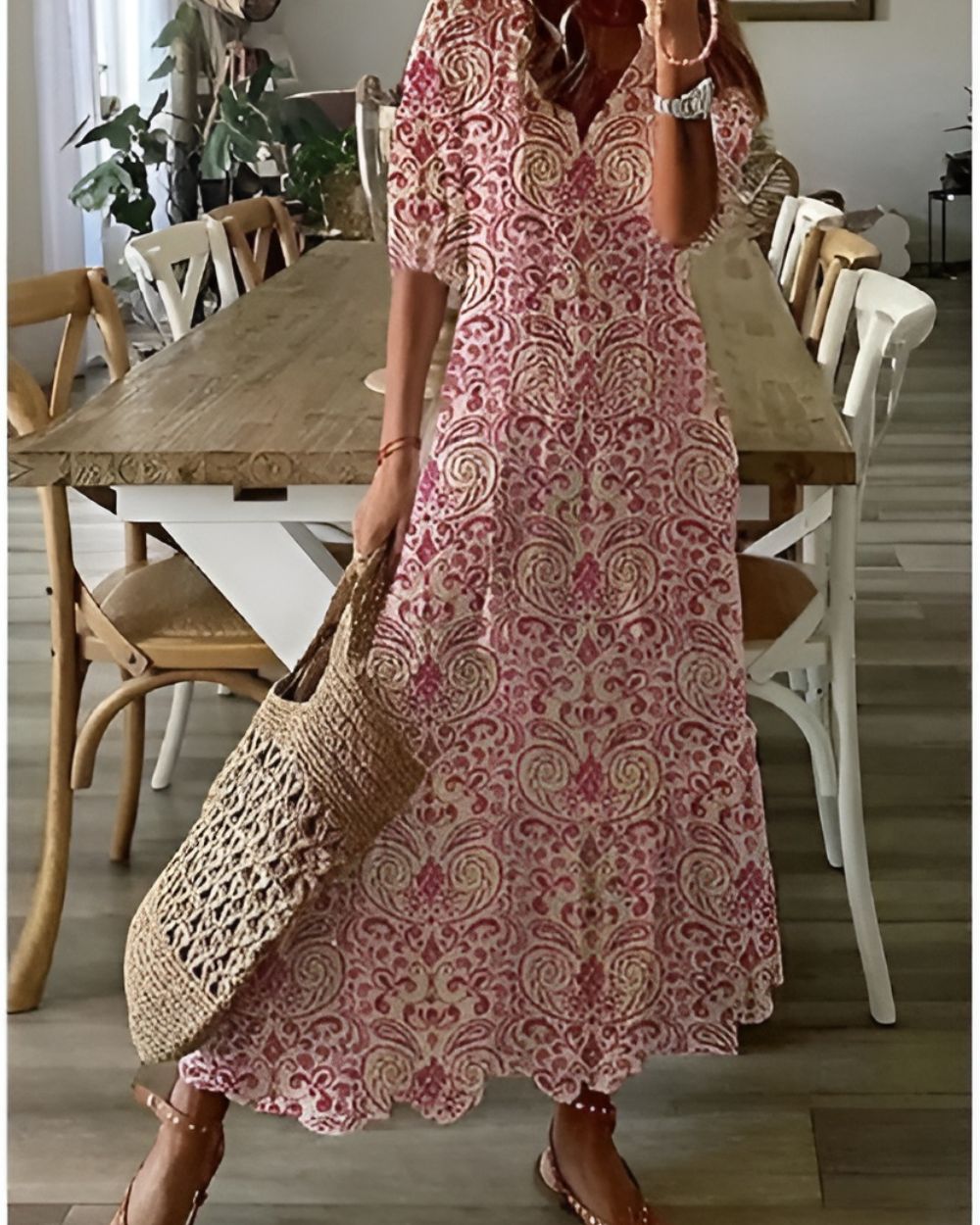 Lea | Ikat Print Maxi Dress for Women