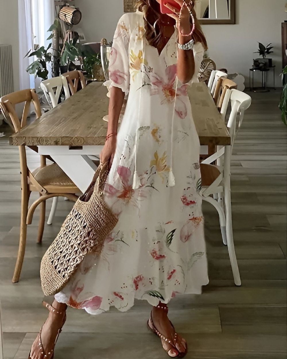 Lea | Ikat Print Maxi Dress for Women
