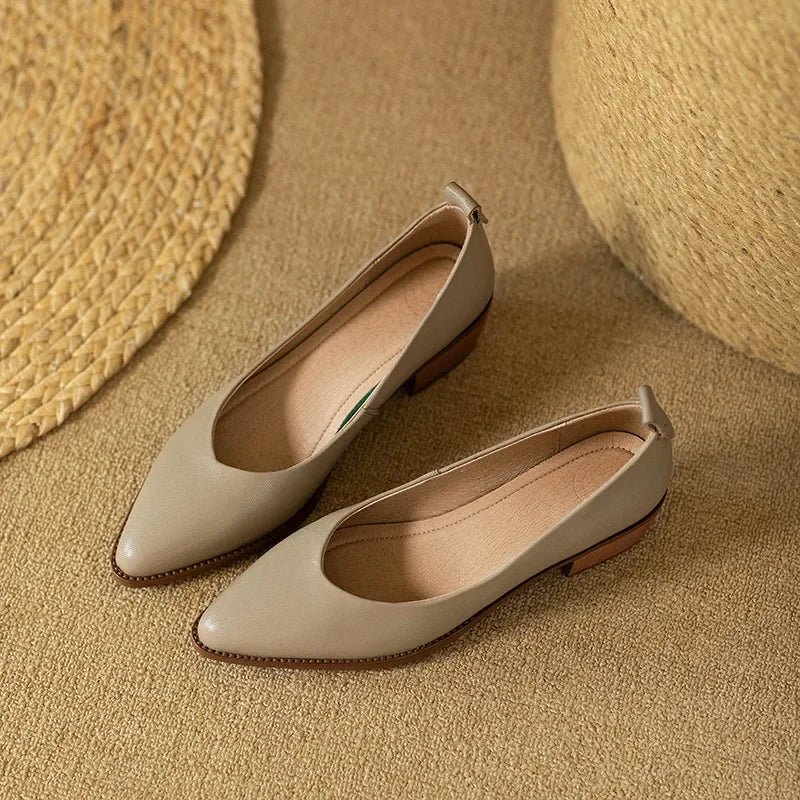 Harriet | Women's Block Heel Pumps Pointed Toe Slip On Work Shoes