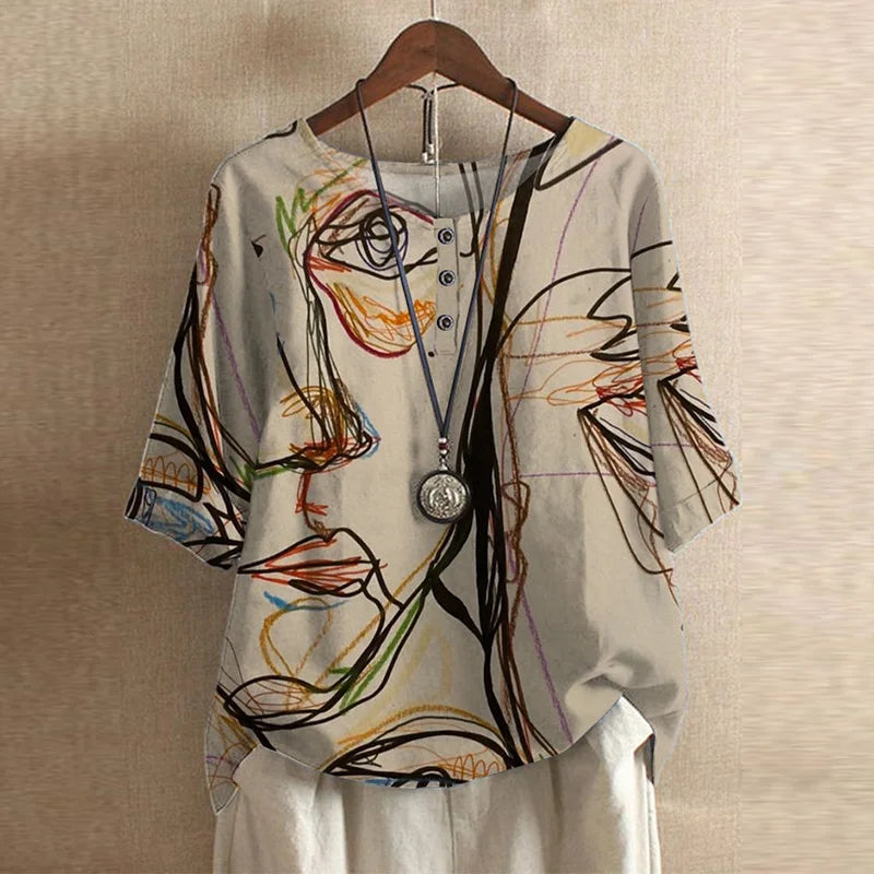 Sira | Floral Print Blouse with Oversized Fit for Women