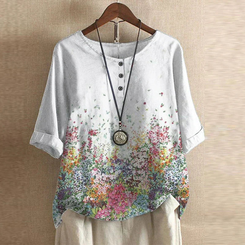 Sira | Floral Print Blouse with Oversized Fit for Women