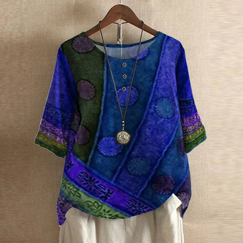 Sira | Floral Print Blouse with Oversized Fit for Women