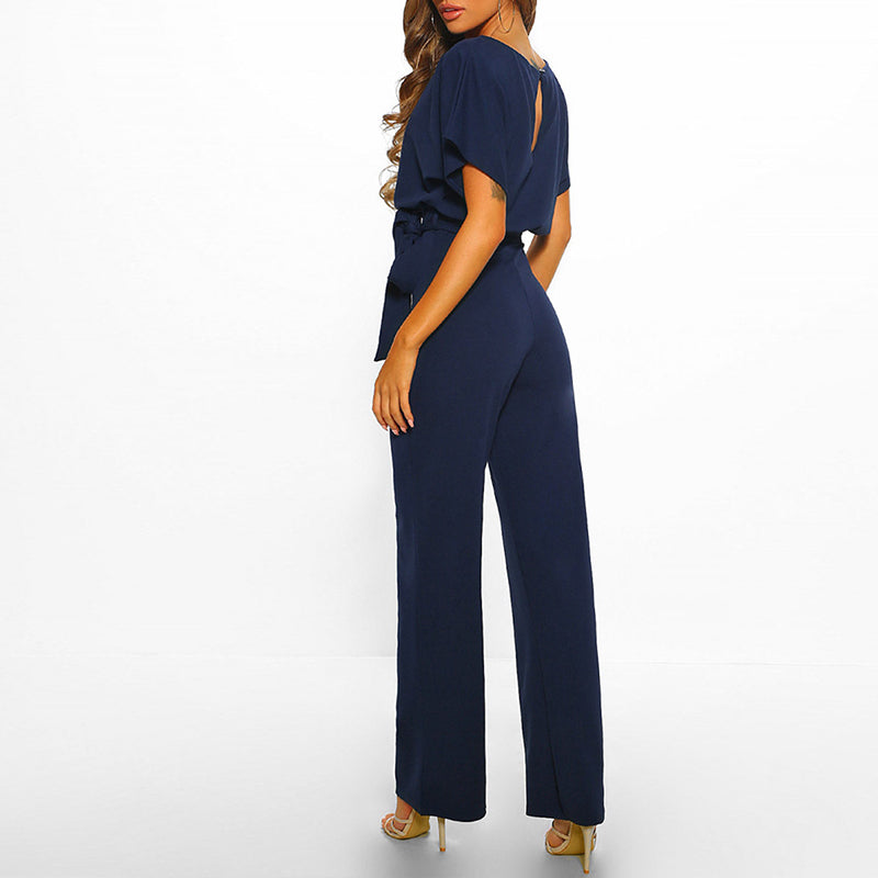Fidelia | Wide Leg Jumpsuit with Tie-Front for Women