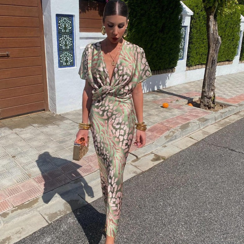 Waverly | Wedding Guest Wrap Maxi Dress with V-Neck for Women