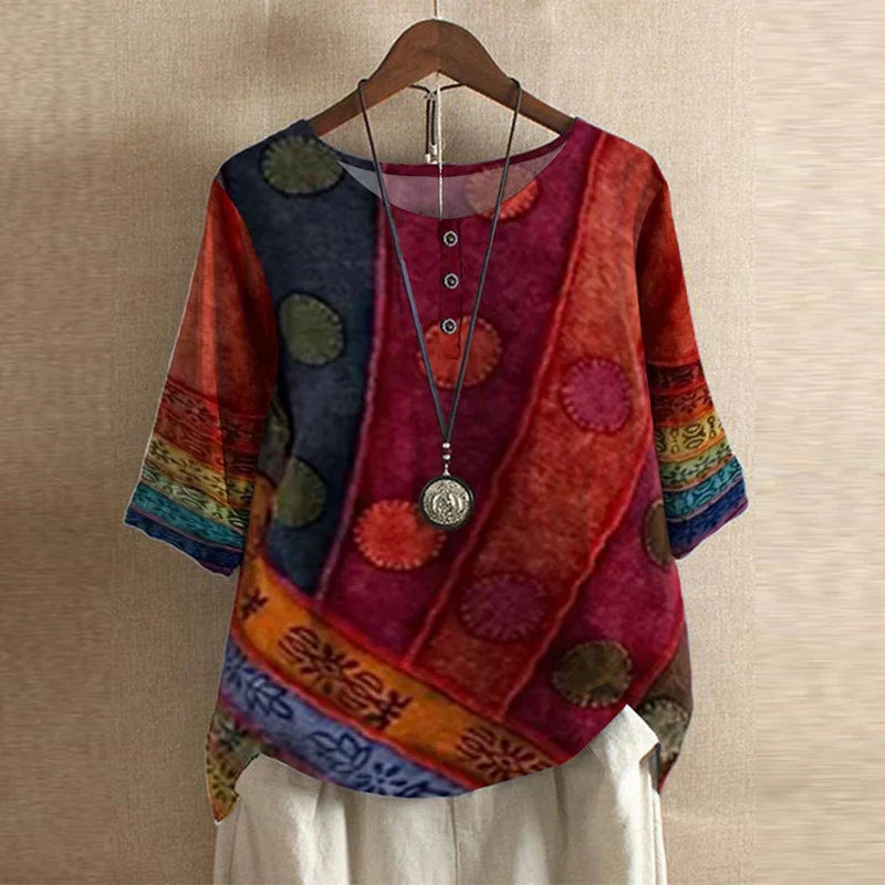 Sira | Floral Print Blouse with Oversized Fit for Women