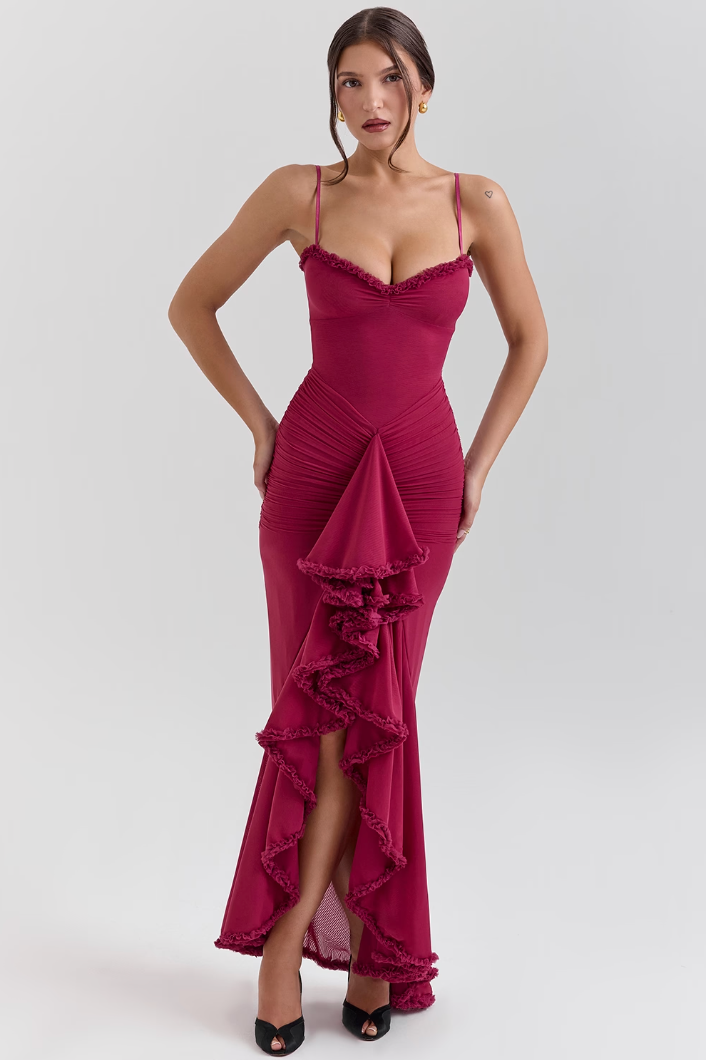 Alexandra | Wedding Guest Ruched Maxi Dress for Women