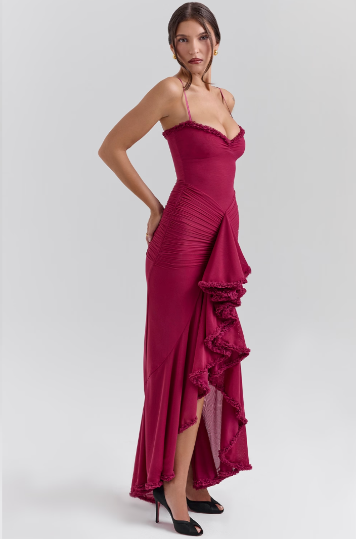 Alexandra | Wedding Guest Ruched Maxi Dress for Women