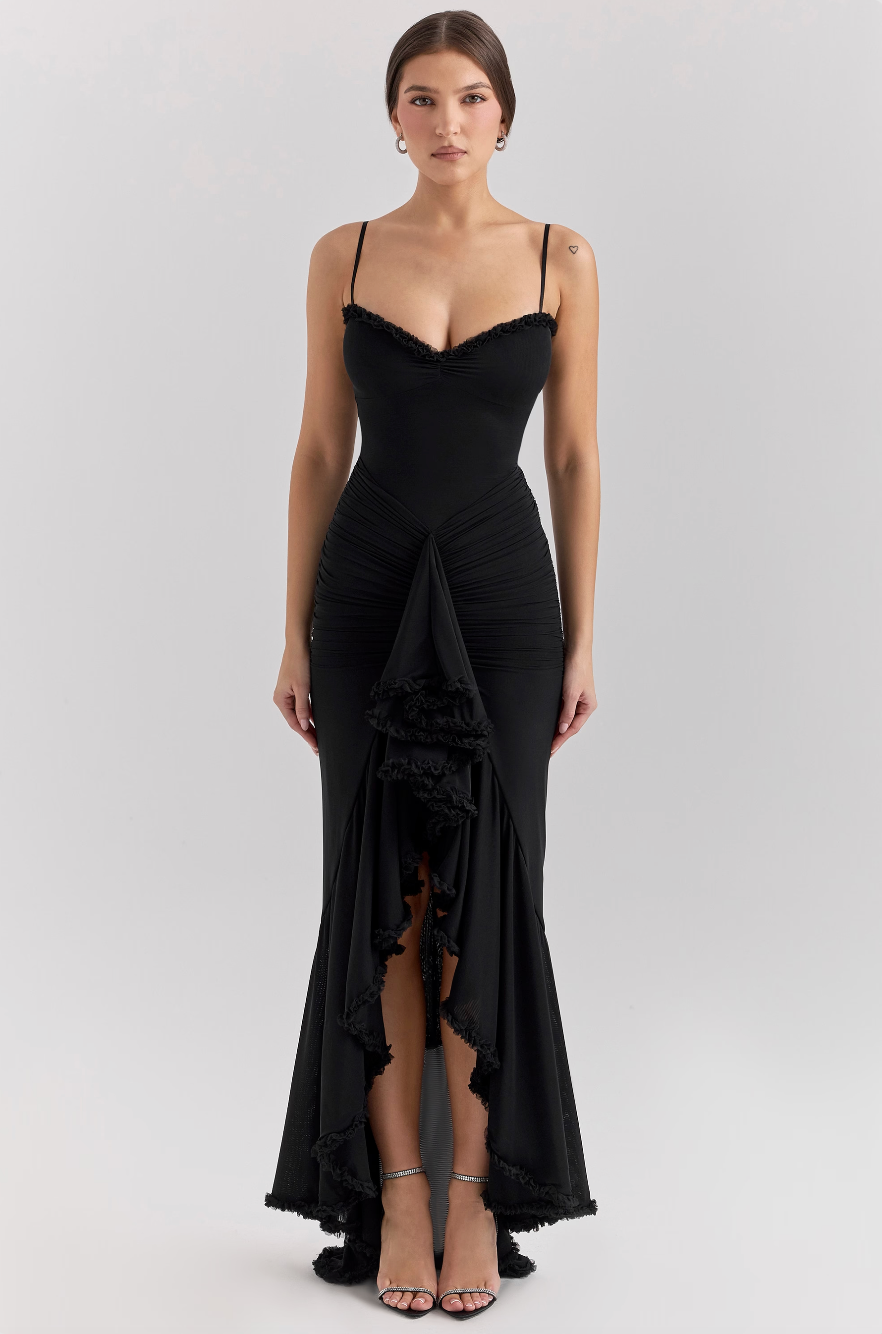 Alexandra | Wedding Guest Ruched Maxi Dress for Women