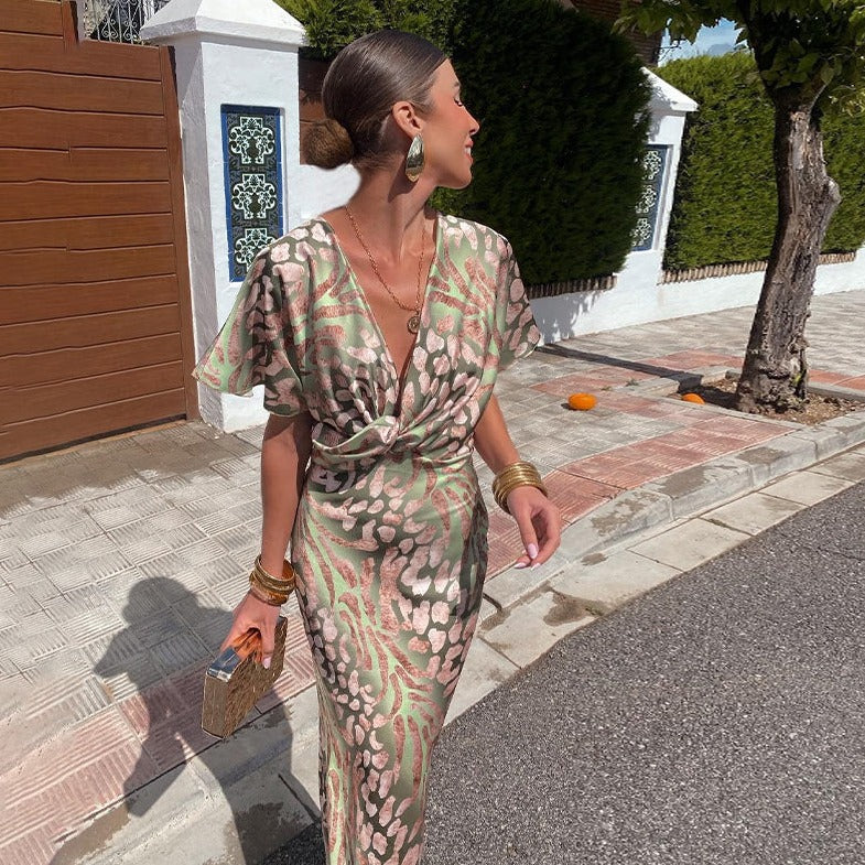 Waverly | Wedding Guest Wrap Maxi Dress with V-Neck for Women