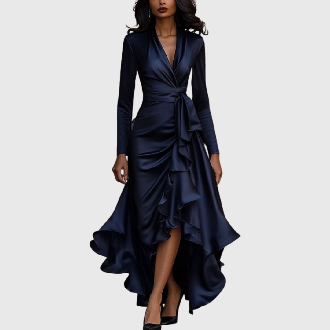 Constance | Wrap V-Neck Long Sleeve Maxi Dress for Women