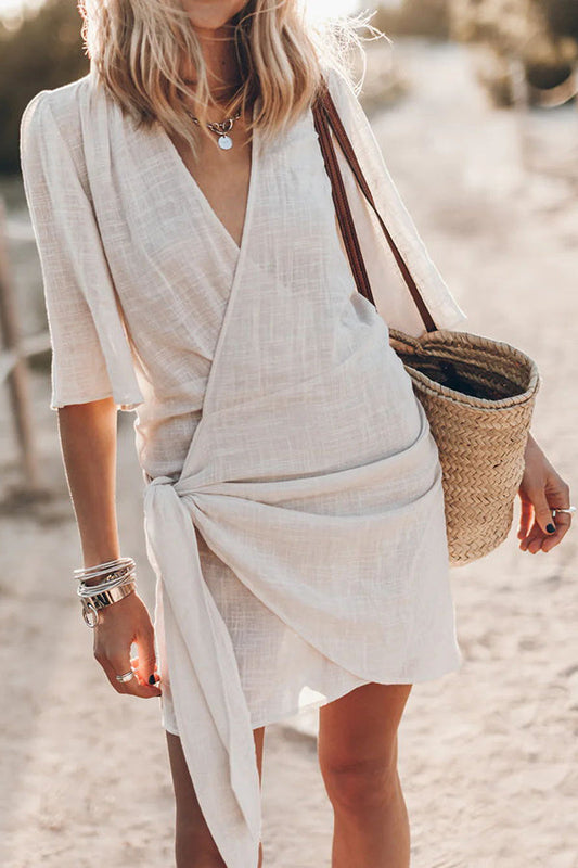 Victoria | Wrap Mini Dress with V-Neck for Women