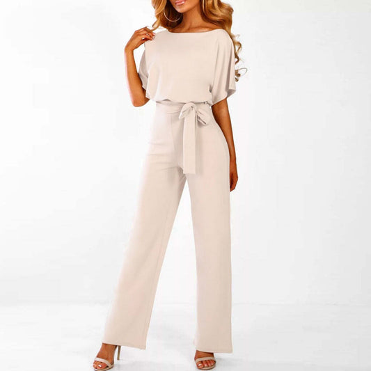 Fidelia | Wide Leg Jumpsuit with Tie-Front for Women