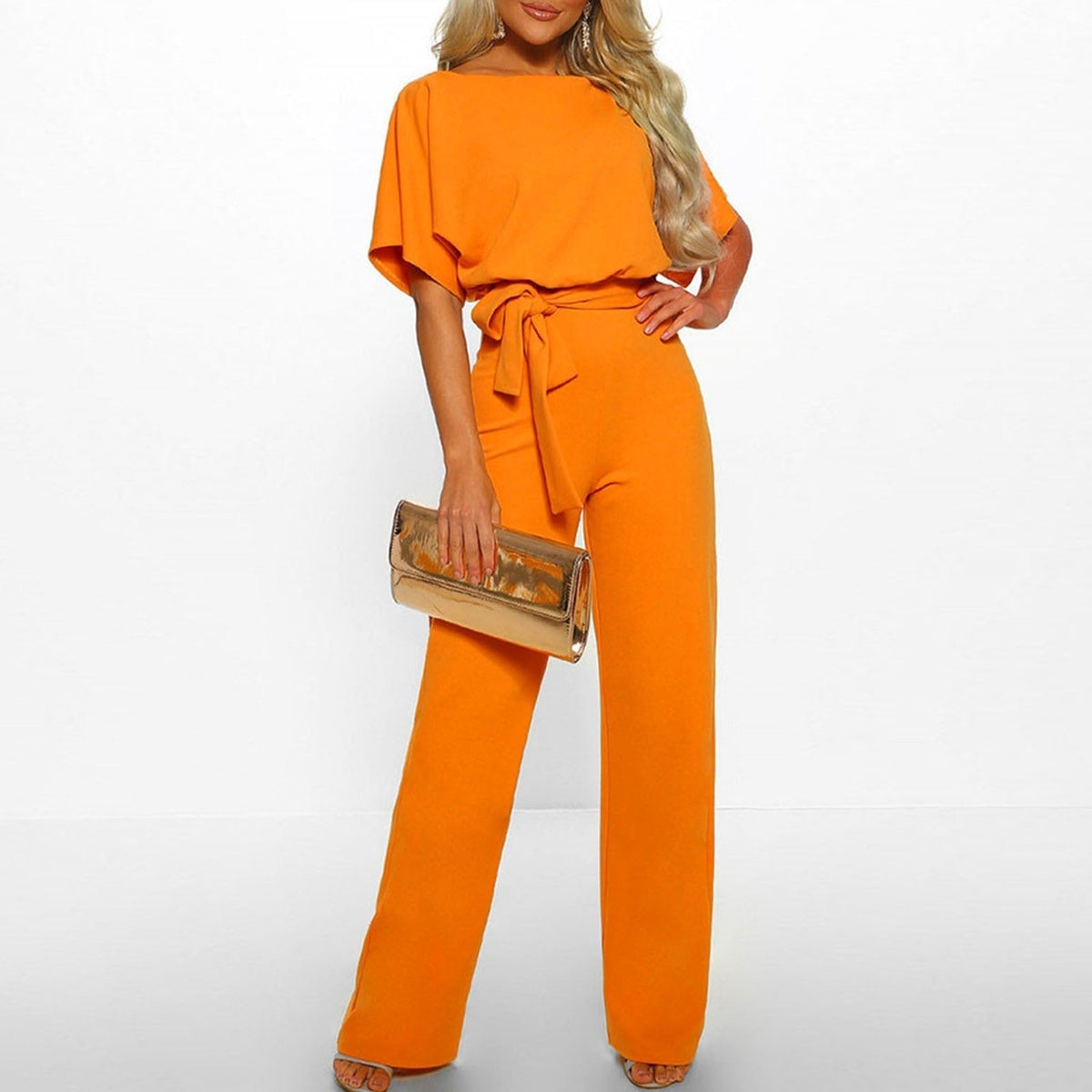 Fidelia | Wide Leg Jumpsuit with Tie-Front for Women