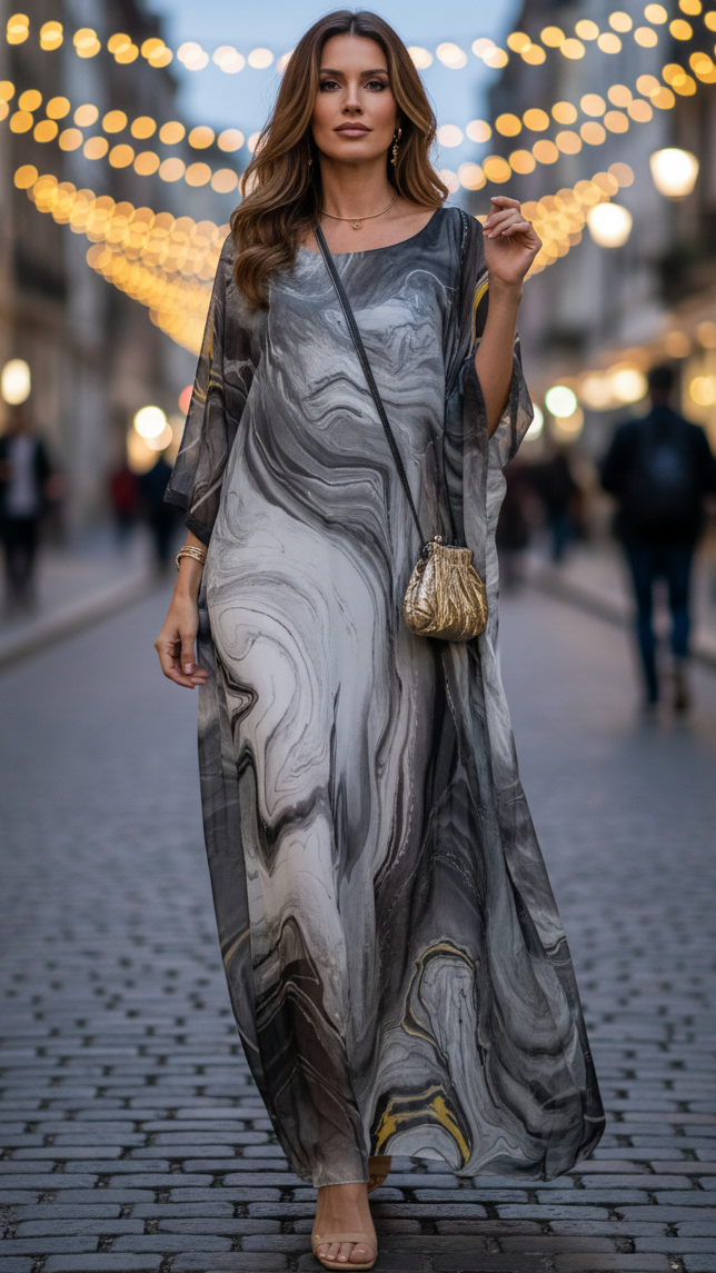 Aura | Wedding Guest Maxi Dress with Batwing Sleeves for Women