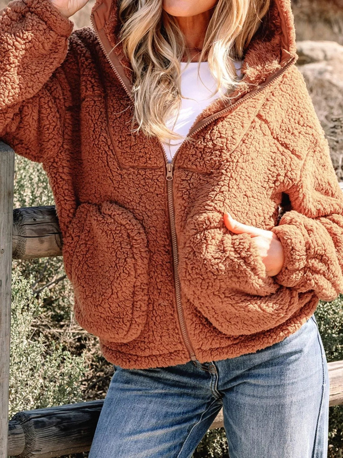 Aileen | Oversized Teddy Zip-Up Jacket for Women