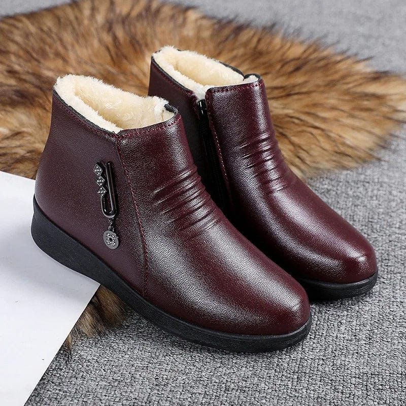 Aimee | Shearling-Lined Ankle Boots with Side Zip for Women