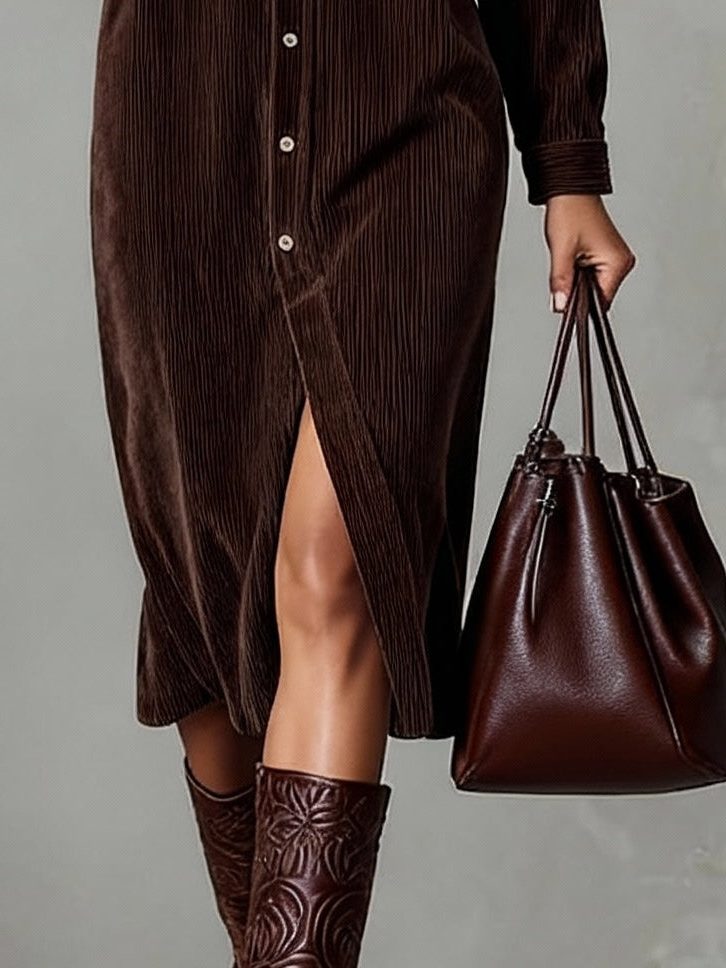 Albertine | Button-Down Midi Shirt Dress for Women